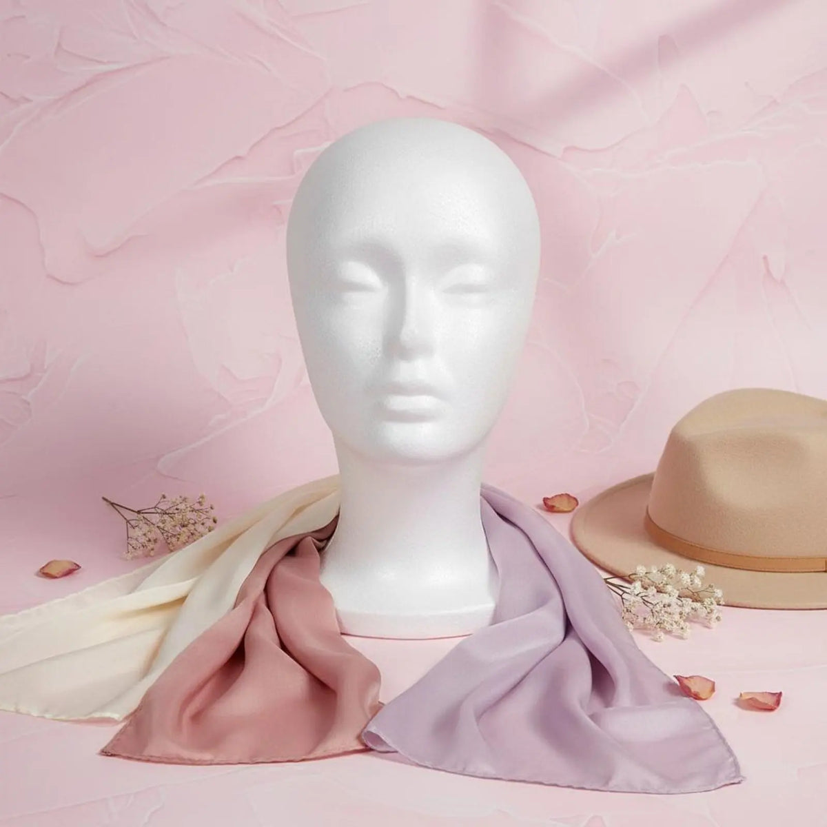Wig Display Head Styrofoam Mannequin Model Foam Head Stand for Tailor Hairdresser Hat Boutique