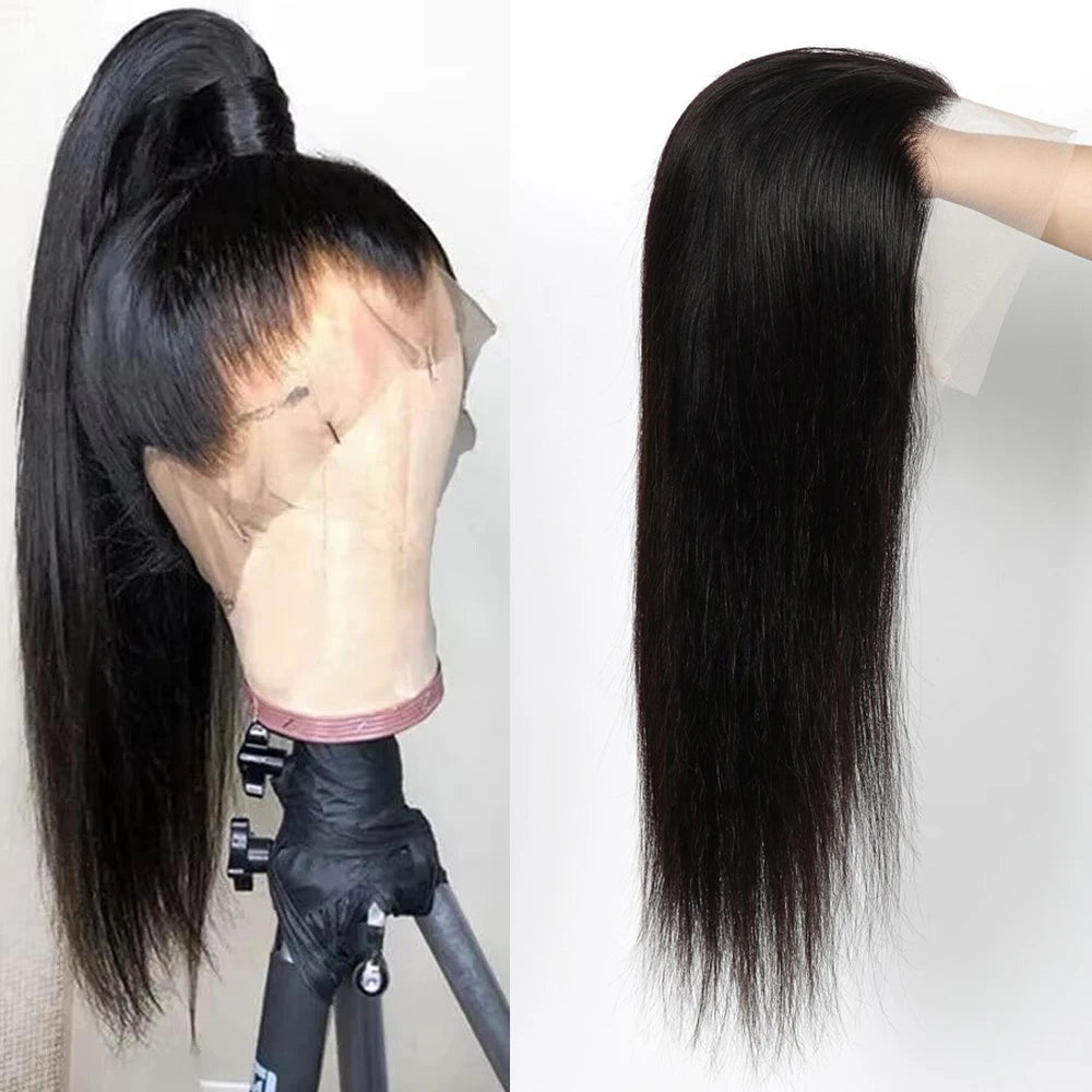 Perruque Full Lace 100% Cheveux Humains | Lisse | Pré-Pluçuée | Nœuds Blancs | Femme