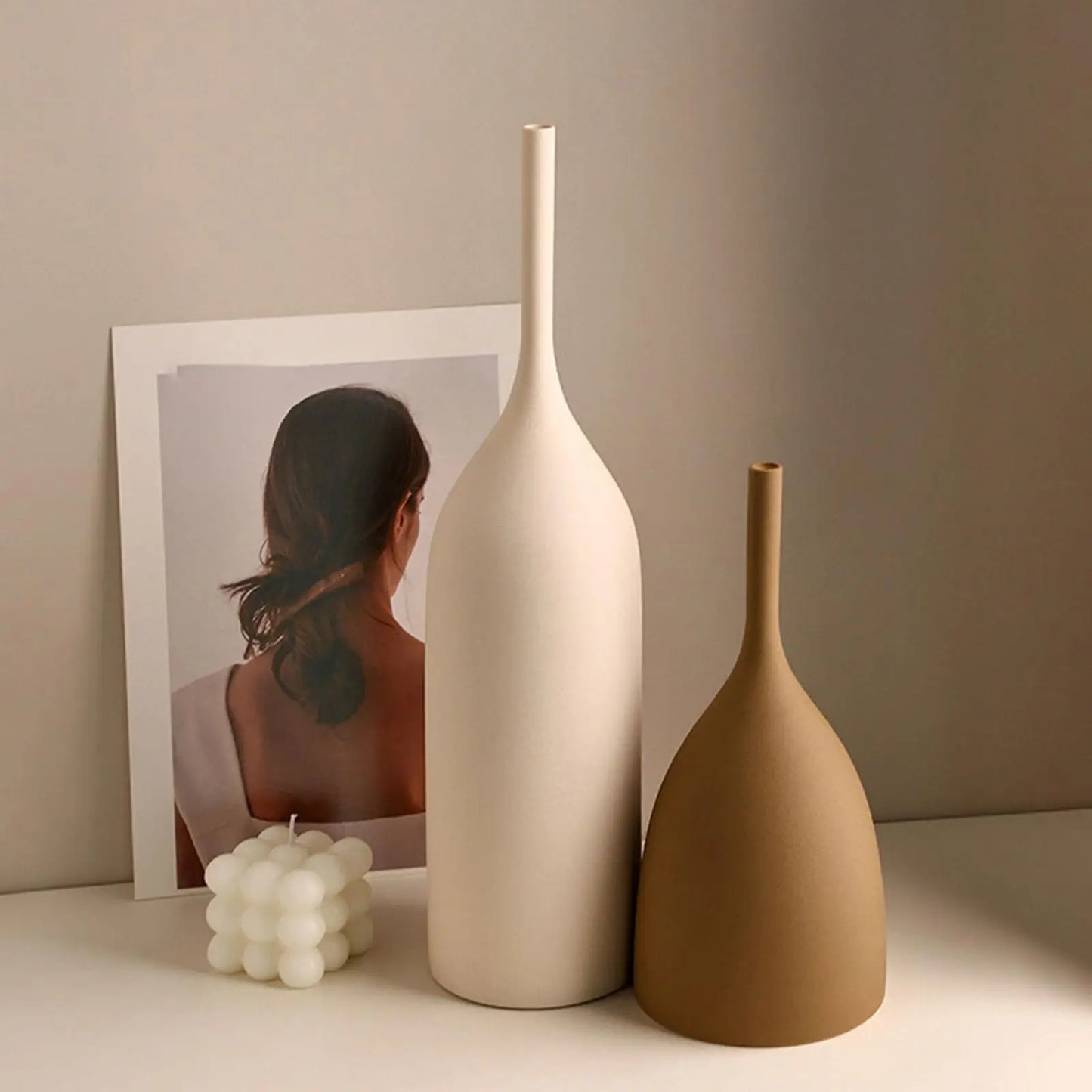 Decorative Vase Porcelain Floral Vase Flower Arrangement Minimalism Ornament Decor for Home Bedroom Table Centerpiece Gift