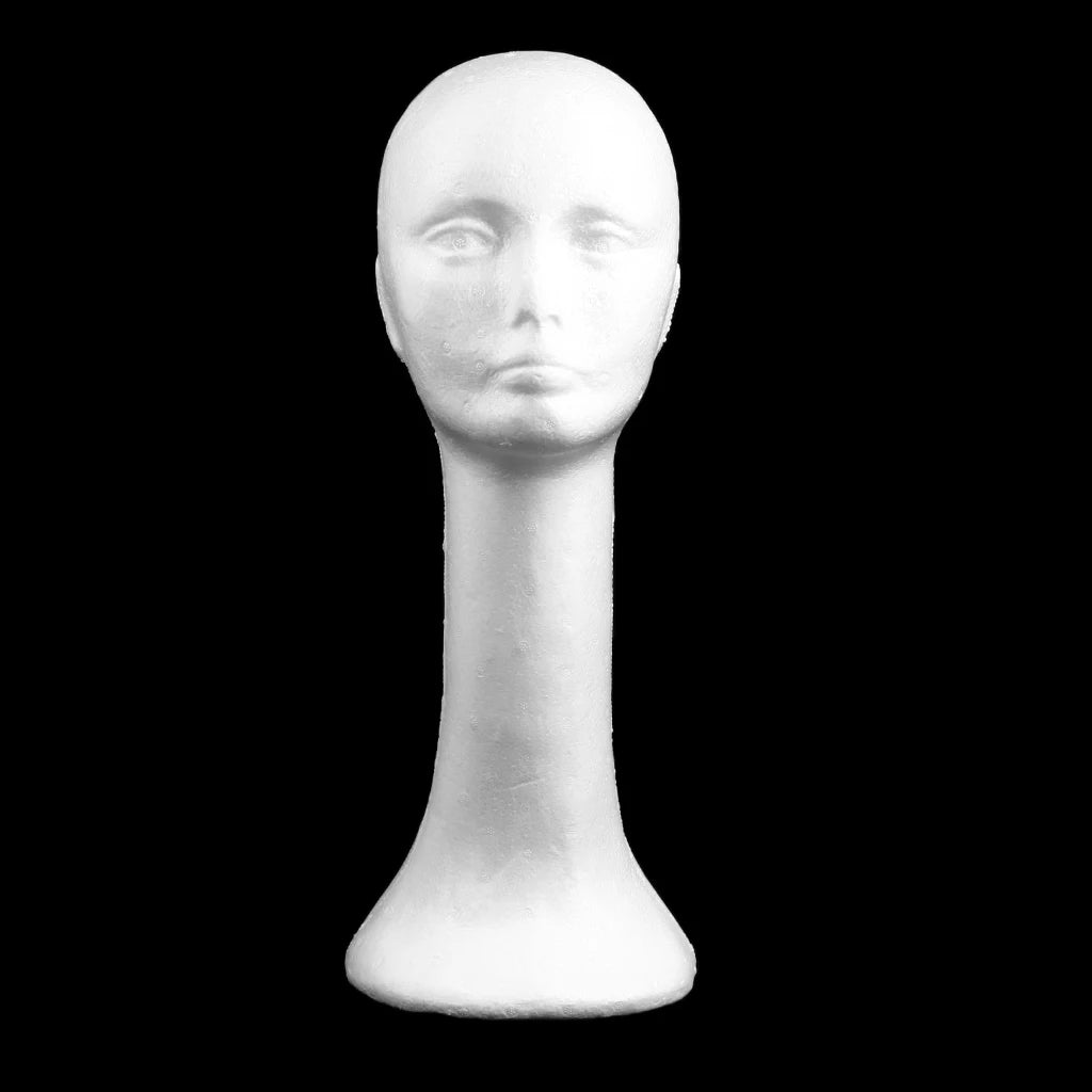 Wig Display Head Styrofoam Mannequin Model Foam Head Stand for Tailor Hairdresser Hat Boutique