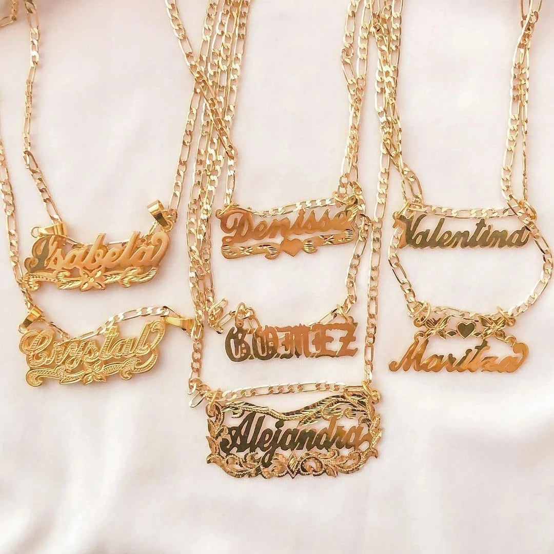 Custom Name Necklace For Women Personalized 18k Gold Plated Pendant Nameplate Jewelry Gift For Girls