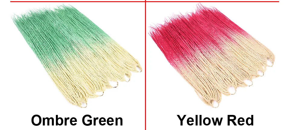 Tresses Crochet Senegalese Twist Ombre | 24 Pouces | 24 Racines/Pack | Synthétique | Femme