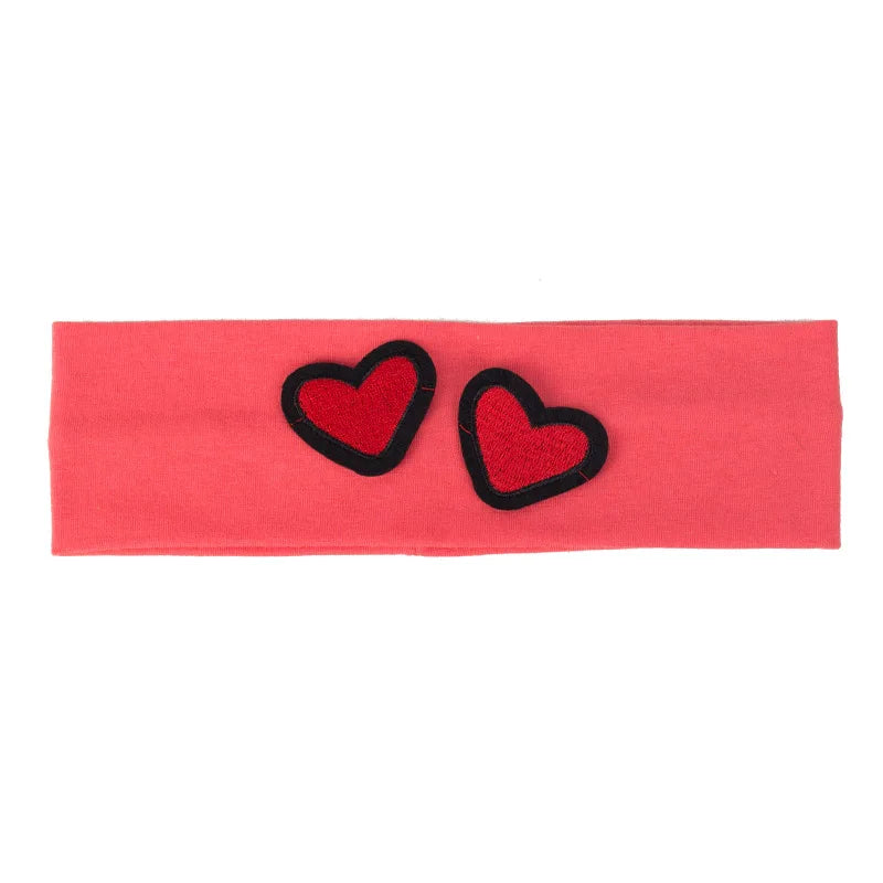Fashion Kids Cut Love Applique Headband Baby Girls Soft Cotton Plain Flat Hairband Children Accessories Elastic Hair Bands