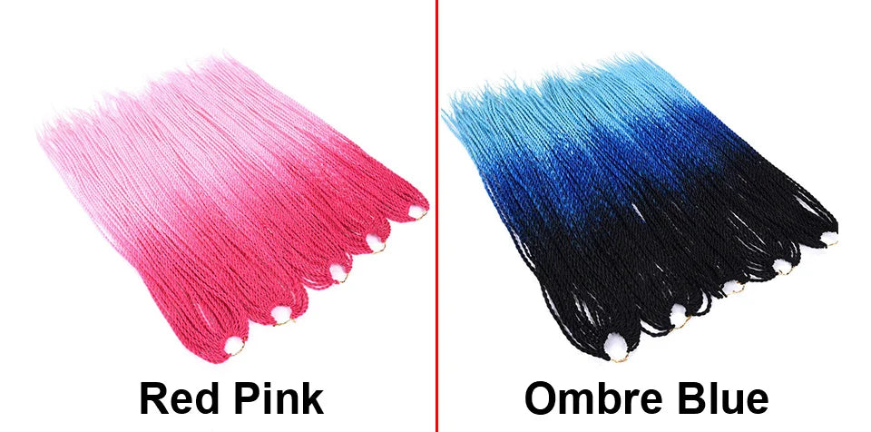 Tresses Crochet Senegalese Twist Ombre | 24 Pouces | 24 Racines/Pack | Synthétique | Femme
