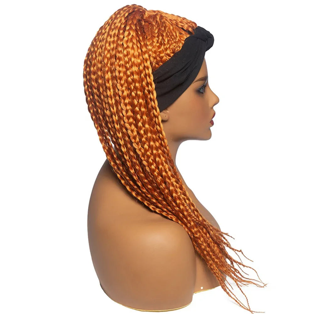 Perruque Headband Tresses Africaines Synthétique | 3 Brins | Queue de Cheval | Couvre-Cheveux | Fibre | Femme