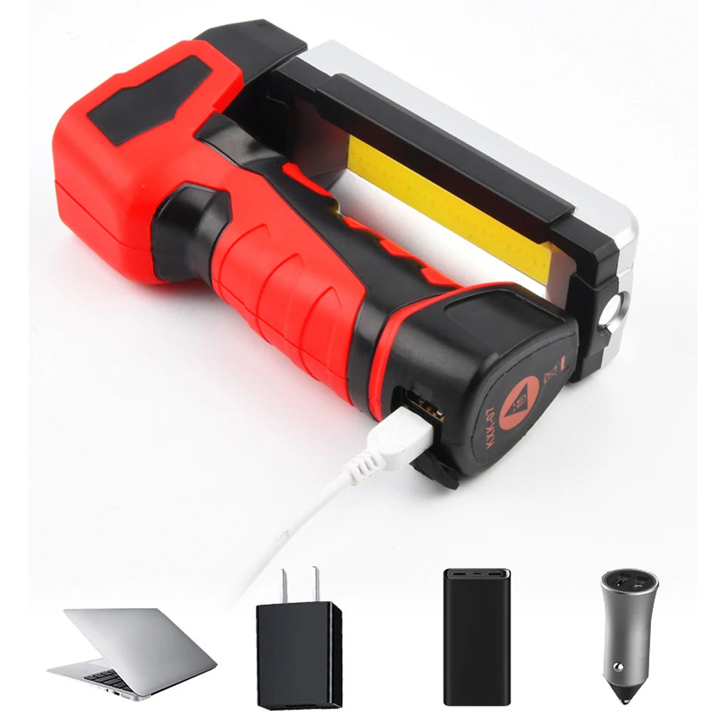 Lampe de Travail COB LED Portable | Garage & Mécanique Auto | Rechargeable USB | Inspection & Urgence
