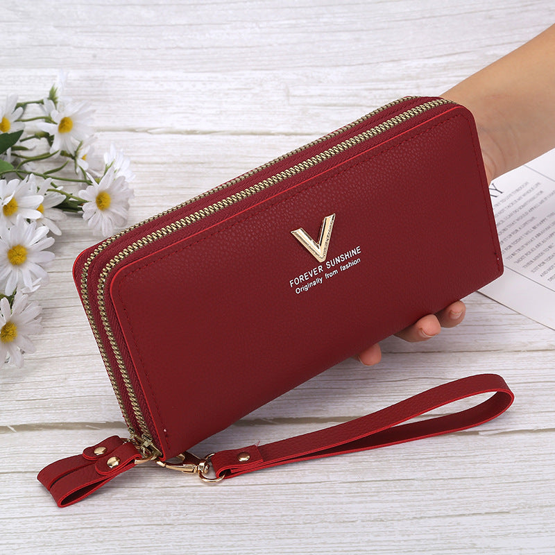 Portefeuille Long Femme | Gland Décoratif | Porte-Monnaie & Porte-Cartes | Cuir PU | Clutch