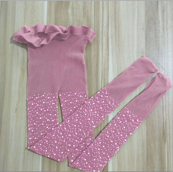 Fashion Kids Girls Sequin Mesh Fishnet Fish Net Pantyhose Tights Stockings Children High Stockings (More than 20PCS discounts)