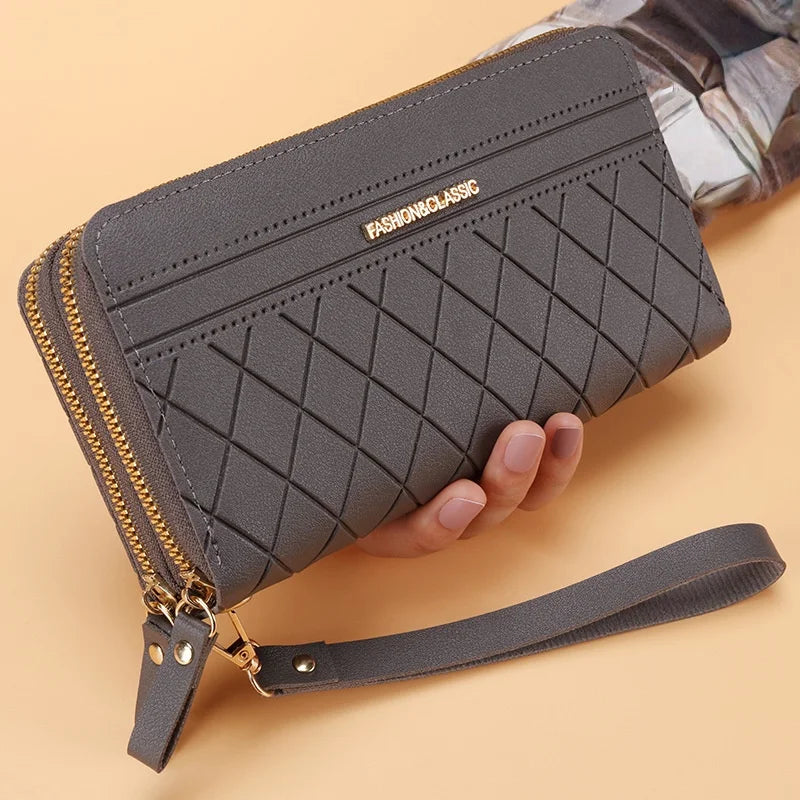 Portefeuille Long Femme | Gland Décoratif | Porte-Monnaie & Porte-Cartes | Cuir PU | Clutch