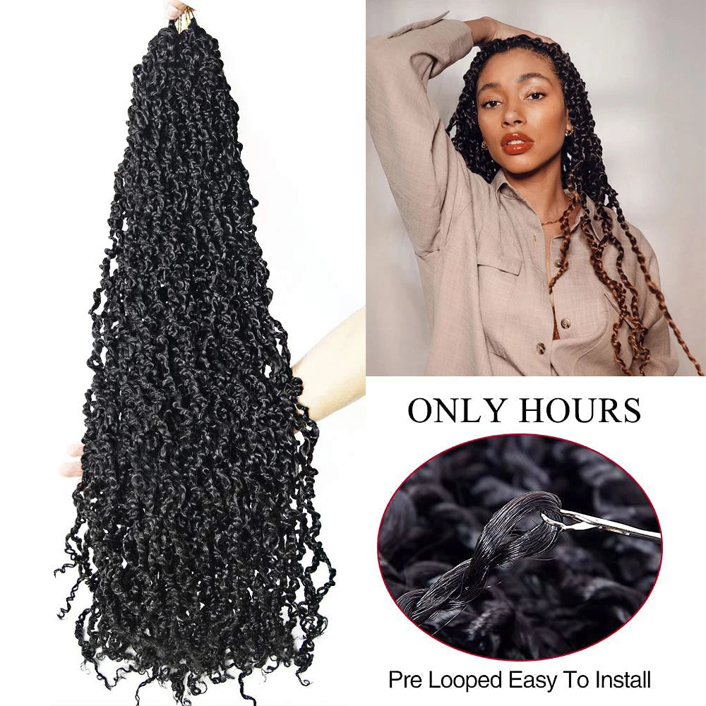 Tresses Crochet Senegalese Twist Bouclées | Brun Ombre Synthétique | Water Wave | Afro Femme | Passion & Majesty Twist