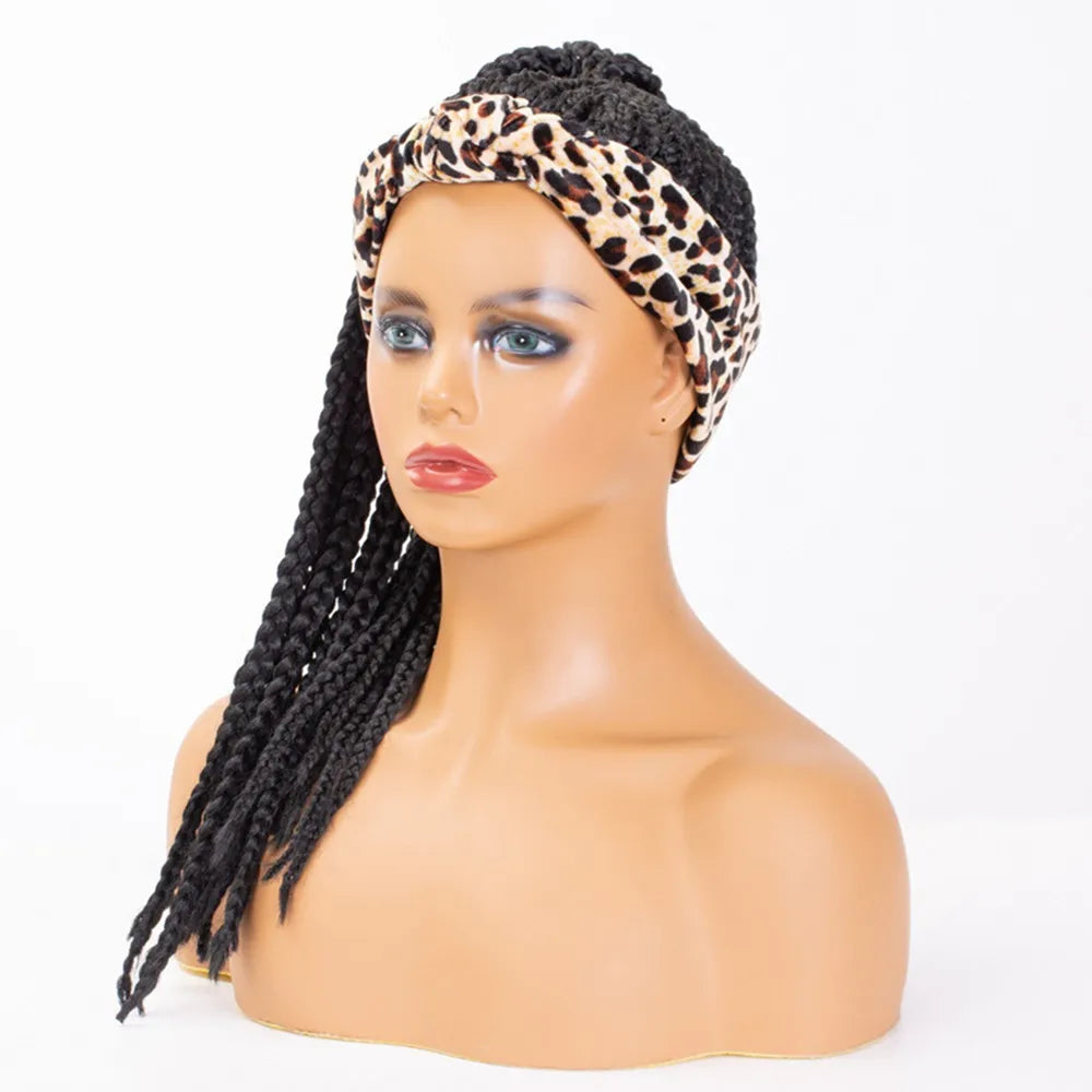 Perruque Headband Tresses Africaines Synthétique | 3 Brins | Queue de Cheval | Couvre-Cheveux | Fibre | Femme