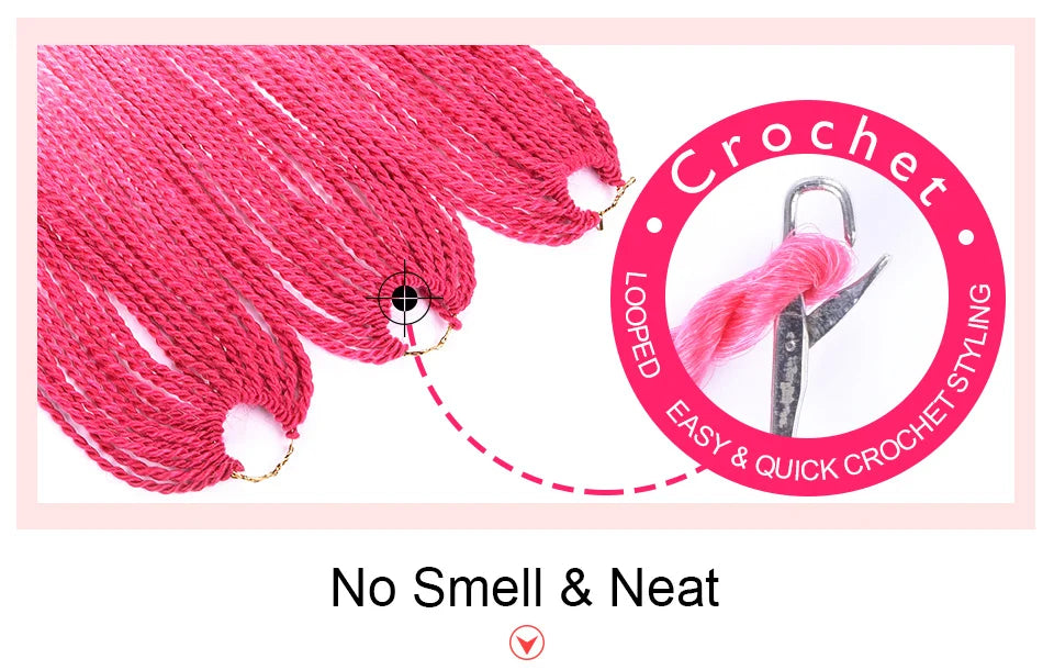 Tresses Crochet Senegalese Twist Ombre | 24 Pouces | 24 Racines/Pack | Synthétique | Femme