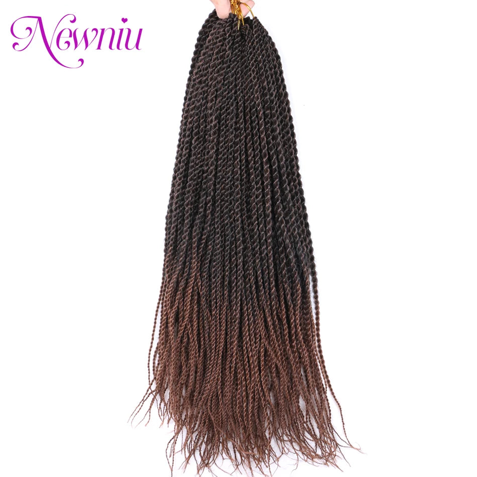 Tresses Crochet Senegalese Twist Synthétiques Ombre | Box Braids | Extensions Cheveux | Femme