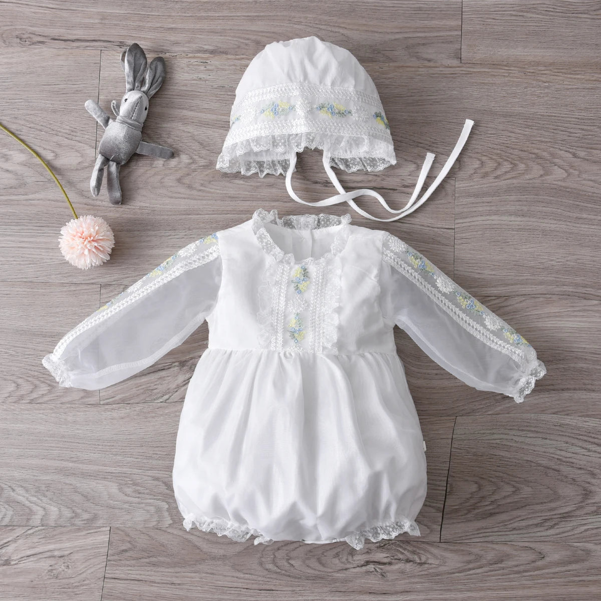 Tenue Bébé Fille Style Boutique | Romper Été Dentelle | Anniversaire | Blanc | Combinaison Onesie