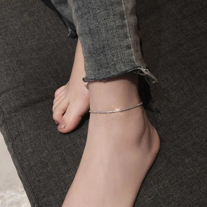 Bracelet de Cheville Argent 925 | Simple & Élégant | Cadeau Anniversaire Femme | Bijou Premium