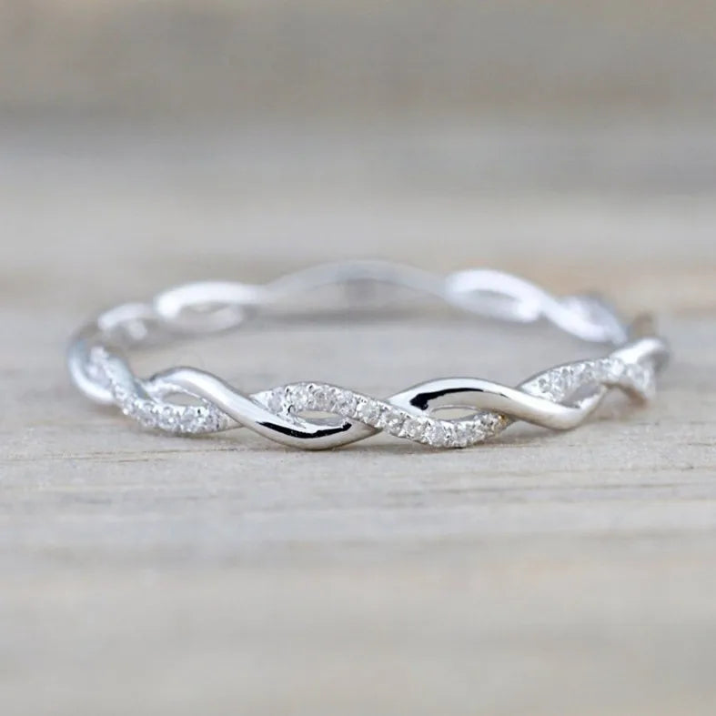 Bague Acier Inoxydable Simple Tendance | Tempérament Élégant | Fiançailles Mariage | Bijou Femme