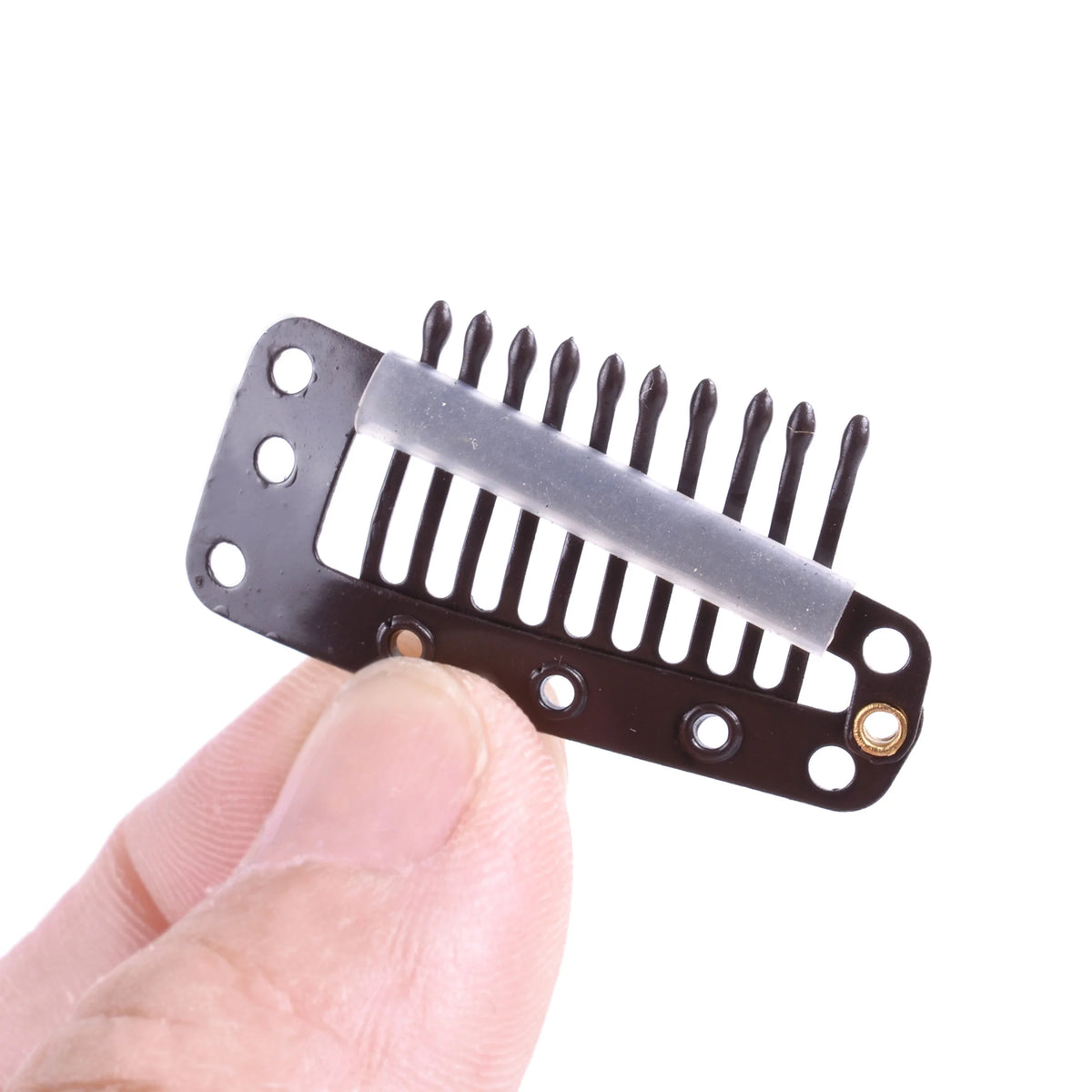 20pcs 10-Teeth Snap-Comb Wig Clips with Rubber for Hair Extension Hair Snap Clips Weave Toupee Clips Styling Tools