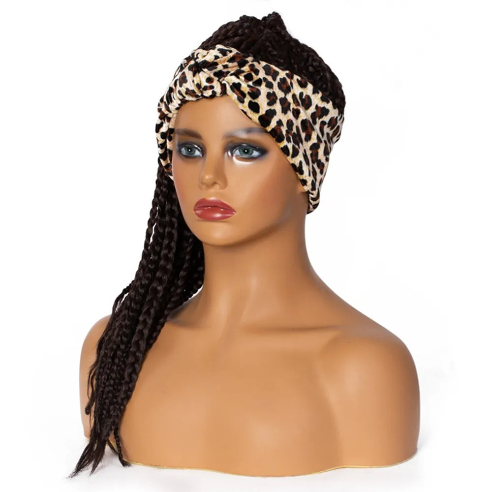 Perruque Headband Tresses Africaines Synthétique | 3 Brins | Queue de Cheval | Couvre-Cheveux | Fibre | Femme