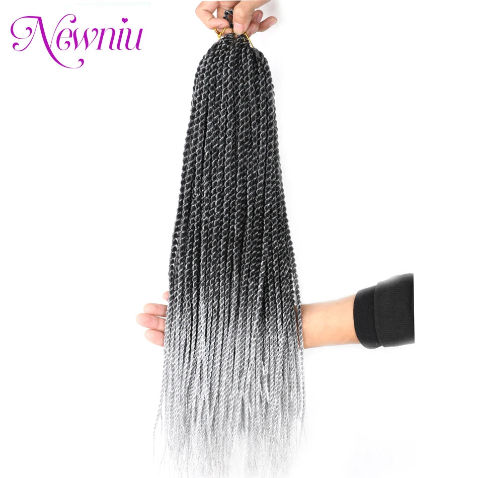 Tresses Crochet Senegalese Twist Synthétiques Ombre | Box Braids | Extensions Cheveux | Femme