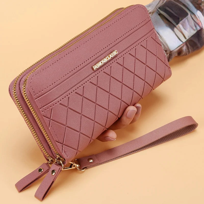 Portefeuille Long Femme | Gland Décoratif | Porte-Monnaie & Porte-Cartes | Cuir PU | Clutch