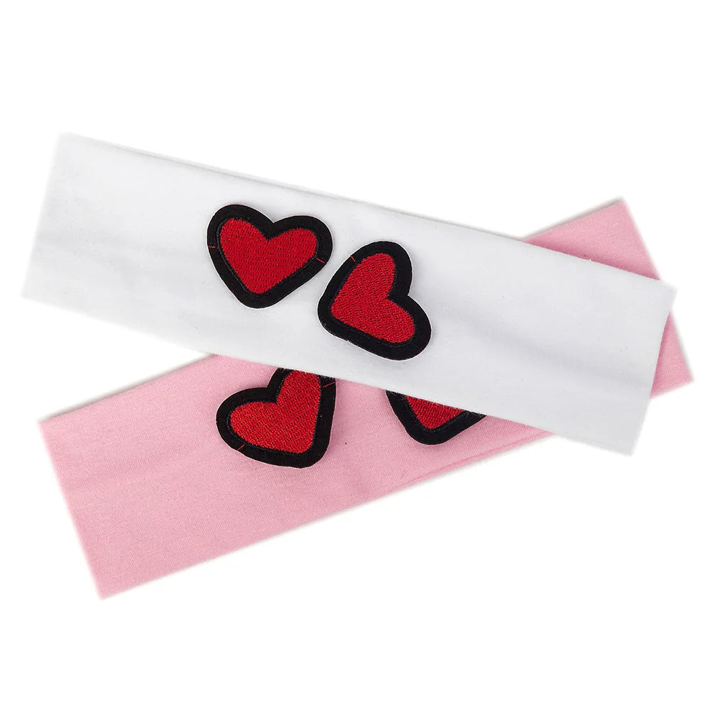 Fashion Kids Cut Love Applique Headband Baby Girls Soft Cotton Plain Flat Hairband Children Accessories Elastic Hair Bands