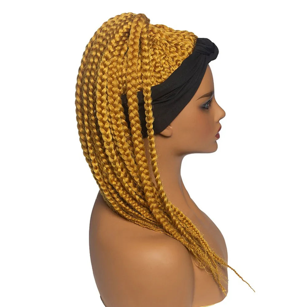 Perruque Headband Tresses Africaines Synthétique | 3 Brins | Queue de Cheval | Couvre-Cheveux | Fibre | Femme