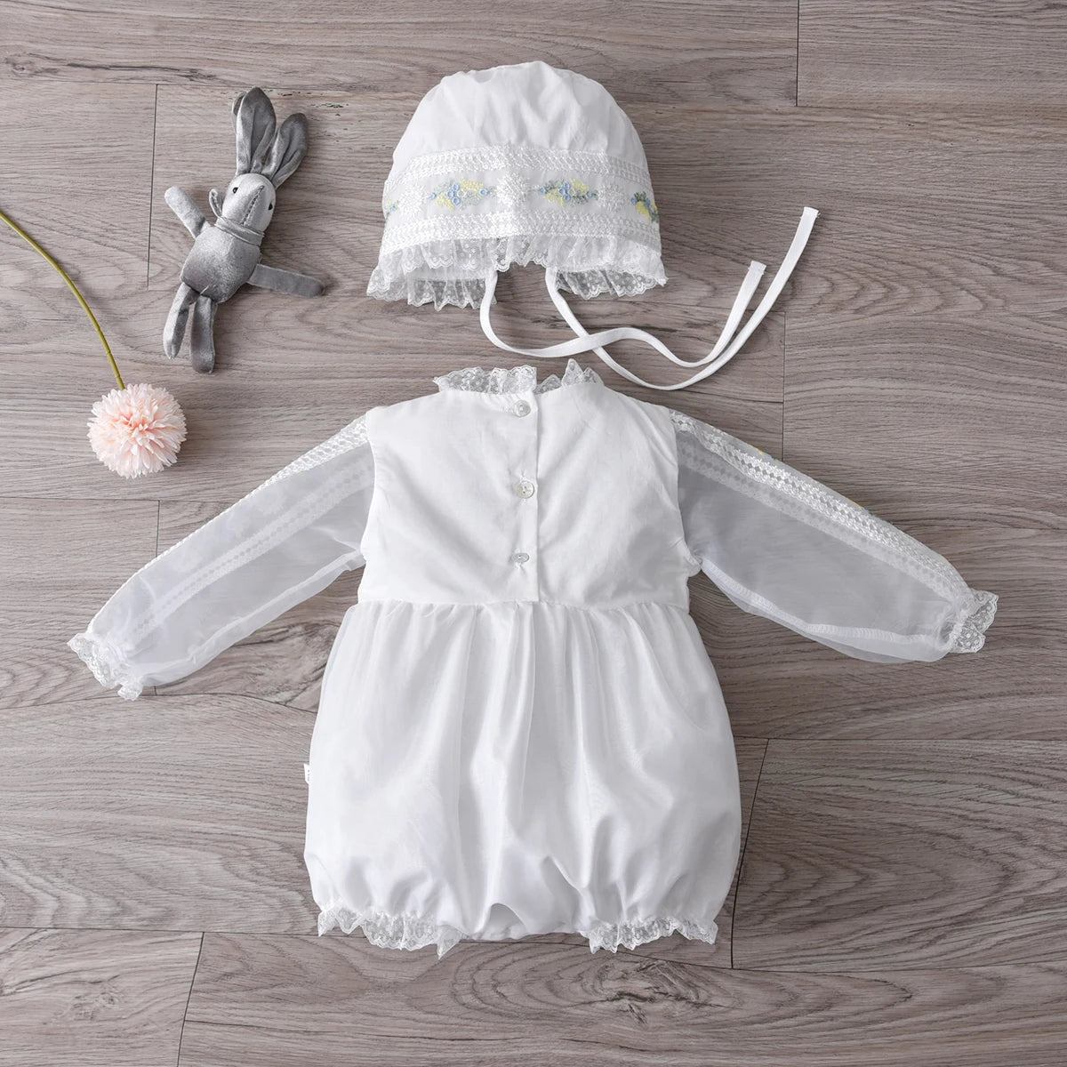 Tenue Bébé Fille Style Boutique | Romper Été Dentelle | Anniversaire | Blanc | Combinaison Onesie