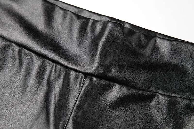 Legging Faux Cuir Épais Femme | Taille Haute Non Transparent | Push Up Slim | Lift Fesses | Fitness