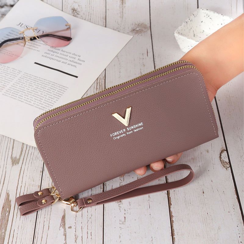 Portefeuille Long Femme | Gland Décoratif | Porte-Monnaie & Porte-Cartes | Cuir PU | Clutch