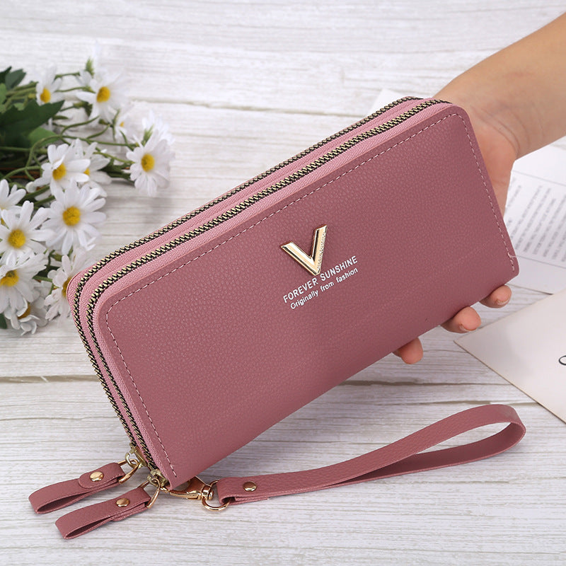Portefeuille Long Femme | Gland Décoratif | Porte-Monnaie & Porte-Cartes | Cuir PU | Clutch