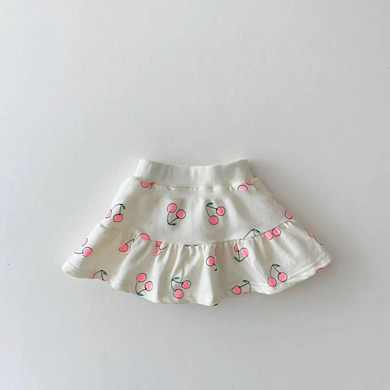 Fashion Girl Clothes Sets Summer Short Sleeve Sweatshirt Tops + Skirt 2Pcs for 1-5Y Kids Girl Clothing Sets Baby Clothes Outfits