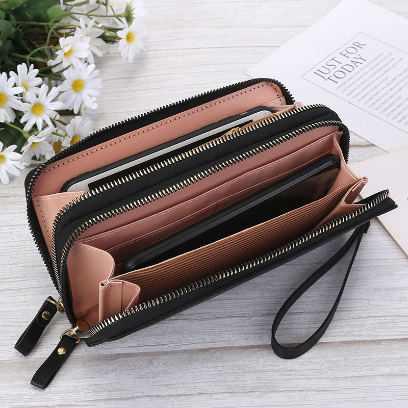 Portefeuille Long Femme | Gland Décoratif | Porte-Monnaie & Porte-Cartes | Cuir PU | Clutch