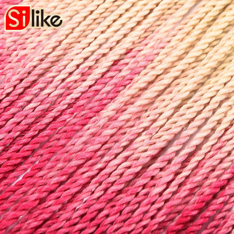Tresses Crochet Senegalese Twist Ombre | 24 Pouces | 24 Racines/Pack | Synthétique | Femme