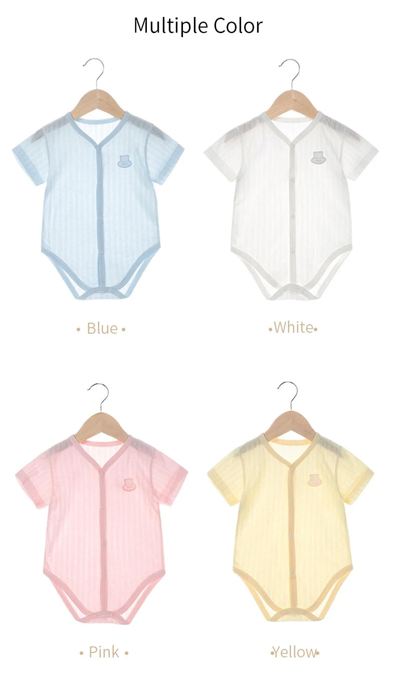 Bodysuit for Newborns Baby Clothes Sleepwear Summer Thin Baby Romper Overalls Jumpsuits Baby Romper Infants SolidClimb