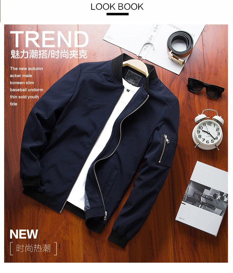 Blouson zippé ajusté pour homme | Style bomber