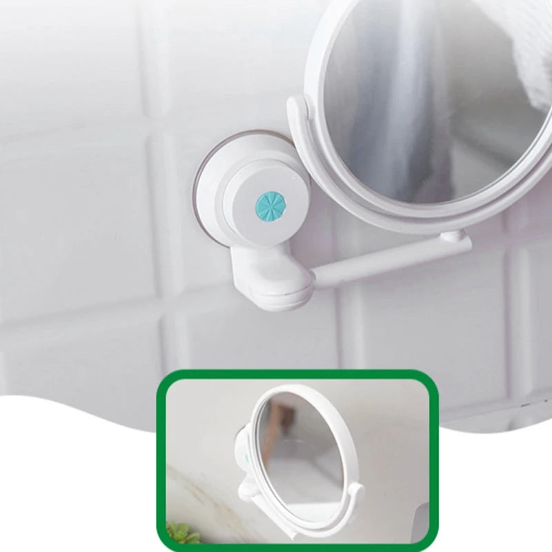 HD Plane Mirror Magnified Makeup Shaving Vanity Mirror Bathroom Wall Mounted 360 Degree Rotating Mirror Wall Mirrors
