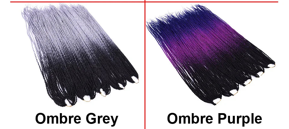 Tresses Crochet Senegalese Twist Ombre | 24 Pouces | 24 Racines/Pack | Synthétique | Femme