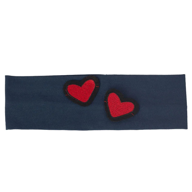 Fashion Kids Cut Love Applique Headband Baby Girls Soft Cotton Plain Flat Hairband Children Accessories Elastic Hair Bands