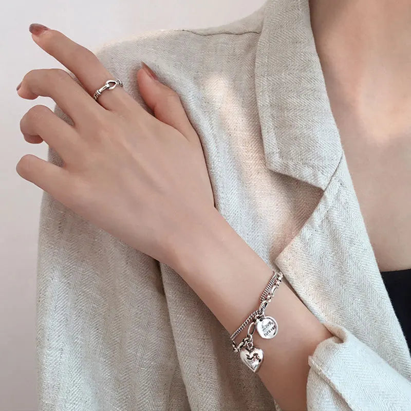Bracelet à breloques en argent 925 pour femme | Zircon