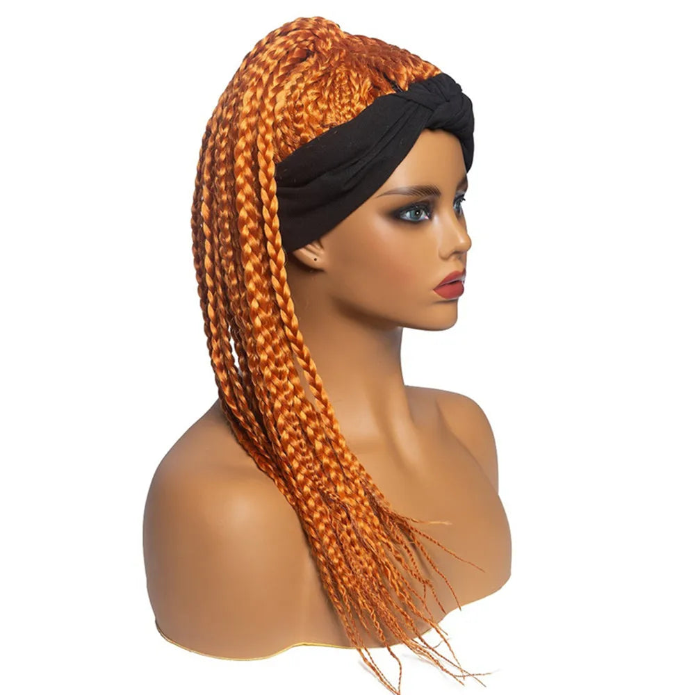 Perruque Headband Tresses Africaines Synthétique | 3 Brins | Queue de Cheval | Couvre-Cheveux | Fibre | Femme