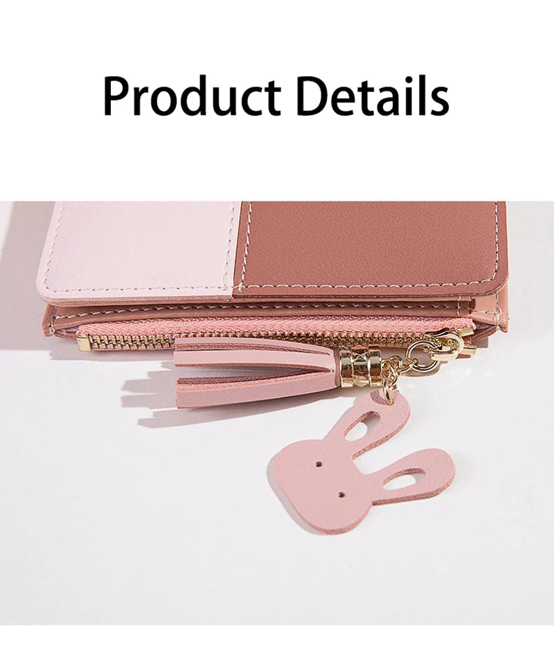 Women's PU Leather Wallet Women's Leather Wallet Women's Purses Card Holder Foldable Portable Lady Coin Purses