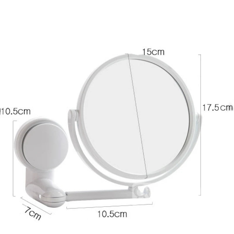 HD Plane Mirror Magnified Makeup Shaving Vanity Mirror Bathroom Wall Mounted 360 Degree Rotating Mirror Wall Mirrors