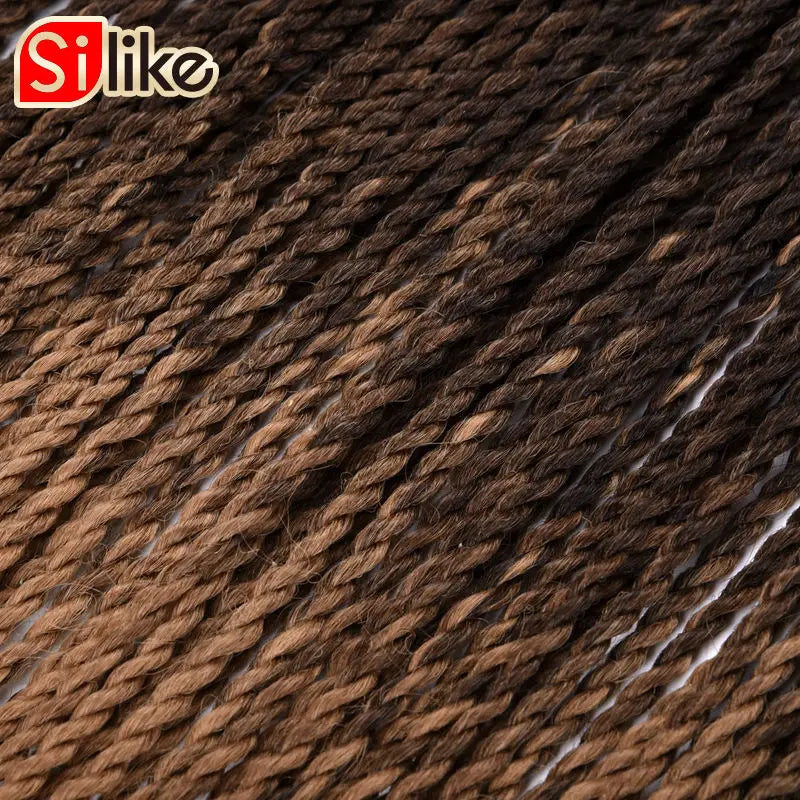 Tresses Crochet Senegalese Twist Ombre | 24 Pouces | 24 Racines/Pack | Synthétique | Femme