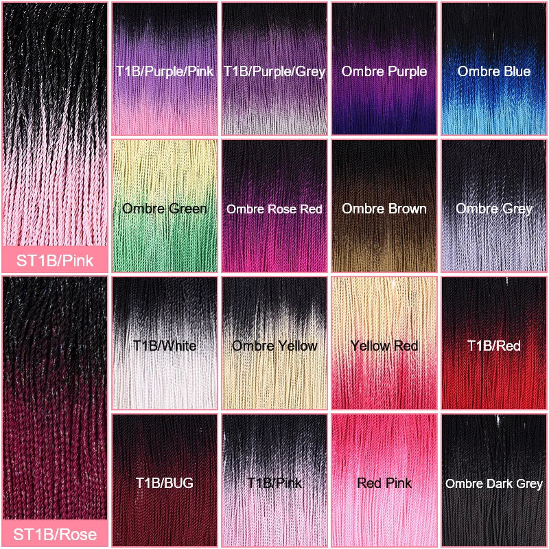 Tresses Crochet Senegalese Twist Ombre | 24 Pouces | 24 Racines/Pack | Synthétique | Femme