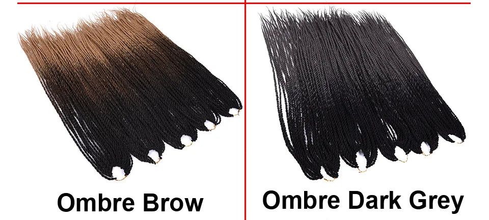 Tresses Crochet Senegalese Twist Ombre | 24 Pouces | 24 Racines/Pack | Synthétique | Femme