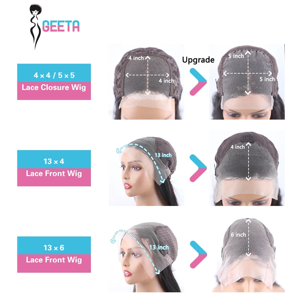 HD Lace Frontal Wig 13x6 13x4 Lace Front Wig Human Hair 30Inch Bone Straight Transparent Lace Human Hair Wigs 4x4 HD Closure Wig