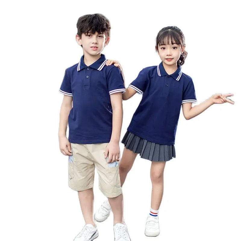 Boys T-Shirt Summer Fashion Cartoon Bear Embroidery School Clothes Little Girls Polo Shirts 3-8 Years Tops Toddler Sportswear