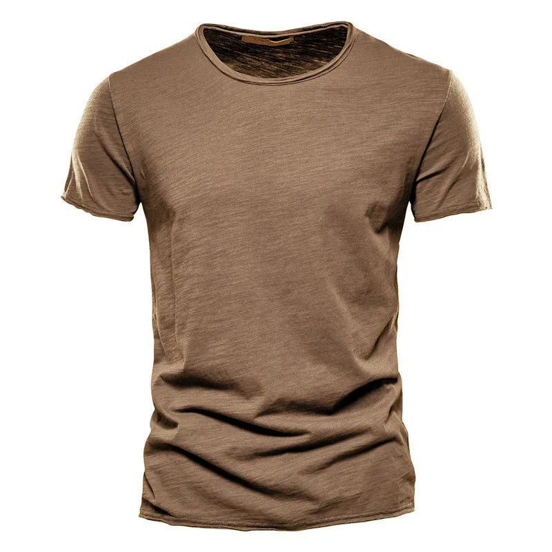 T-Shirt Homme 100% Coton | Col Rond | Manches Courtes | Uni Casual | Doux & Confortable | Été