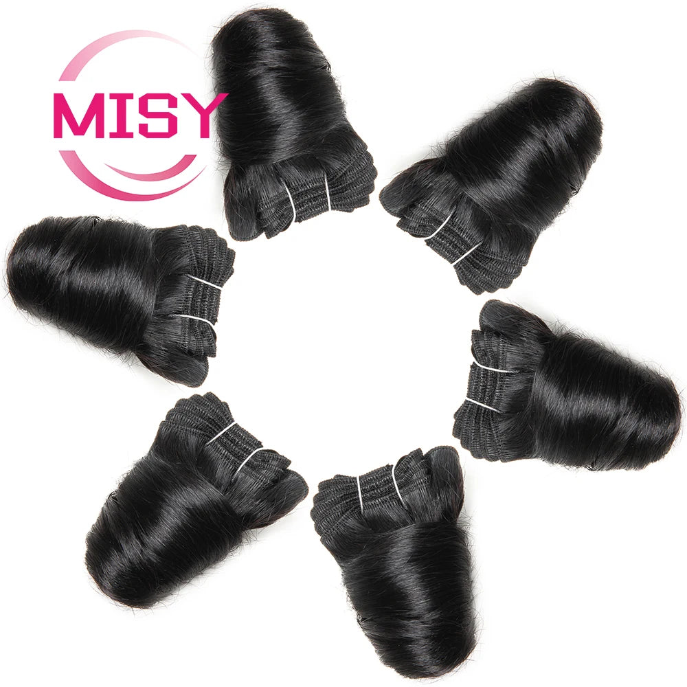 Tissage Curly Court Brésilien | 8 Pouces | Double Drawn | Bouncy Romance Curl | 6 Pcs/Lot | Extensions Cheveux Humains