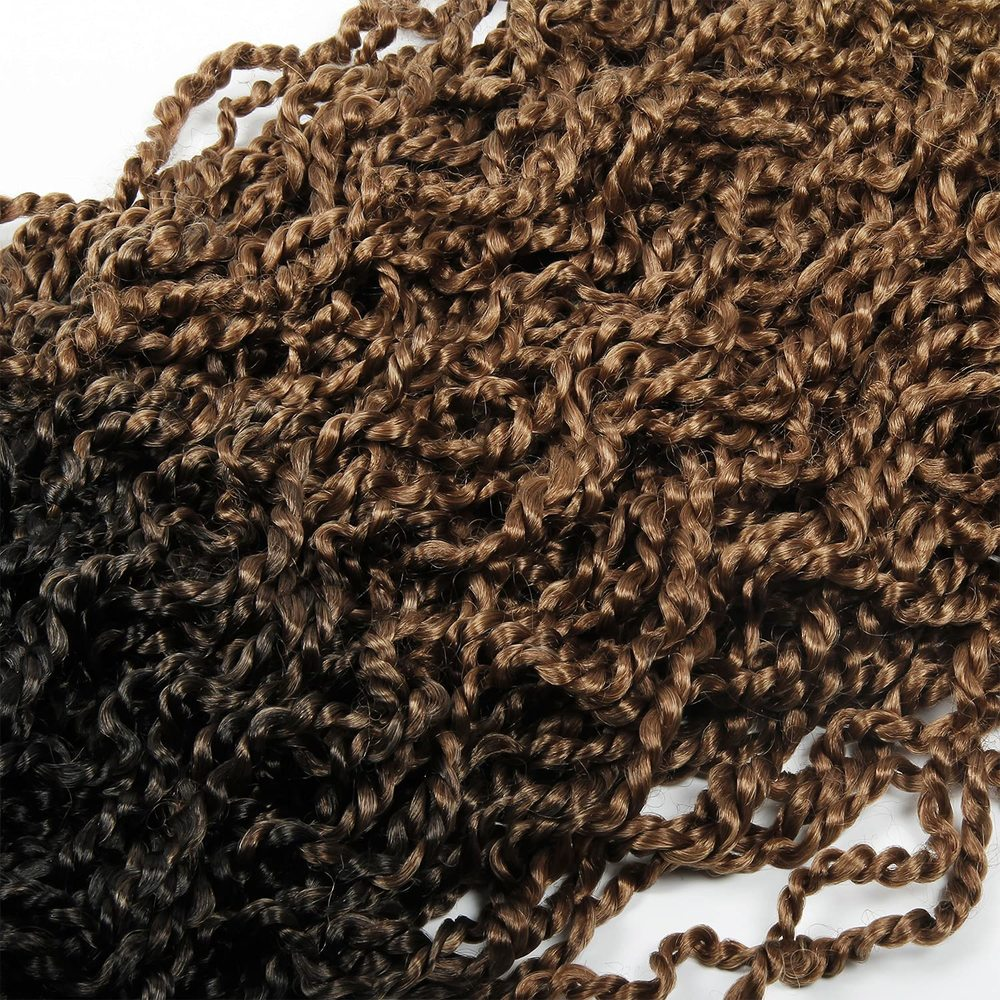 Tresses Crochet Senegalese Twist Bouclées Longues | Ombre Brun Blonde | Pré-Loop | Passion Twist | Synthétique
